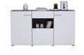 Elegant Royce White Three-Door Sideboard with Black Top and Ample Storage - UK Luxury Furniture
